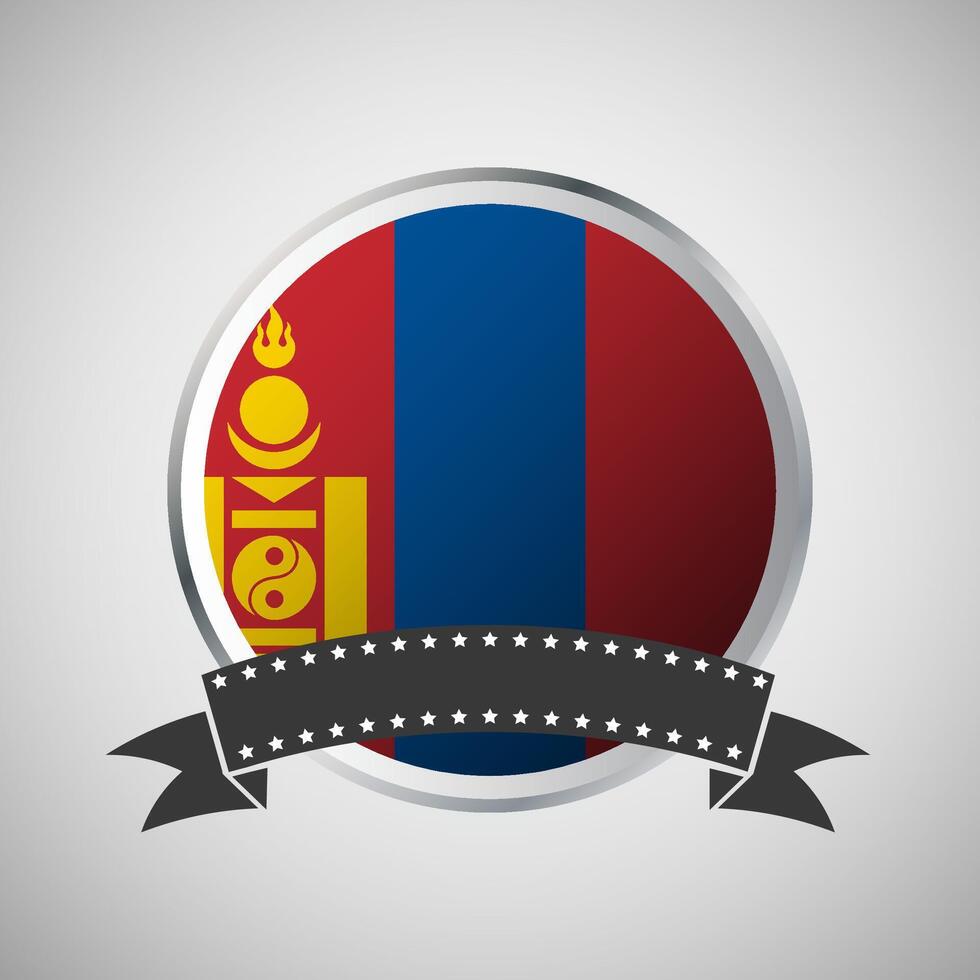 vector Mongolia redondo bandera bandera vector ilustración