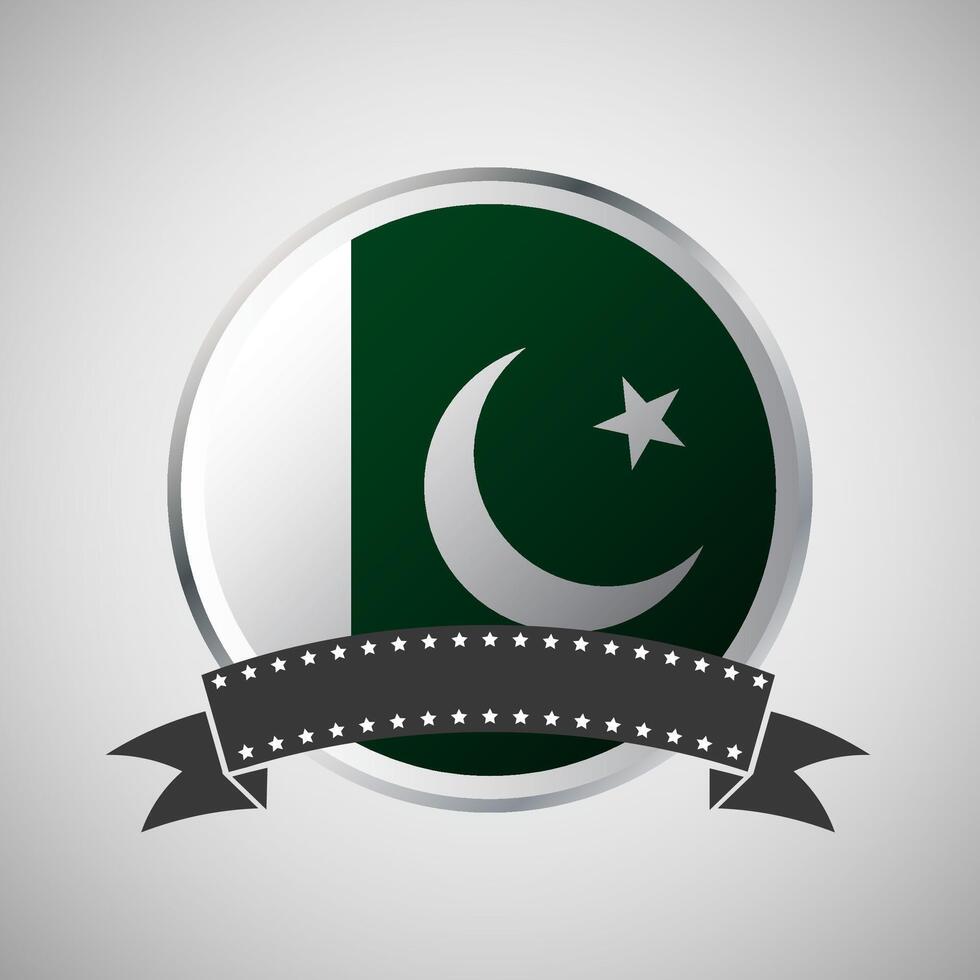 Vector Pakistan Round Flag Banner Vector Illustration
