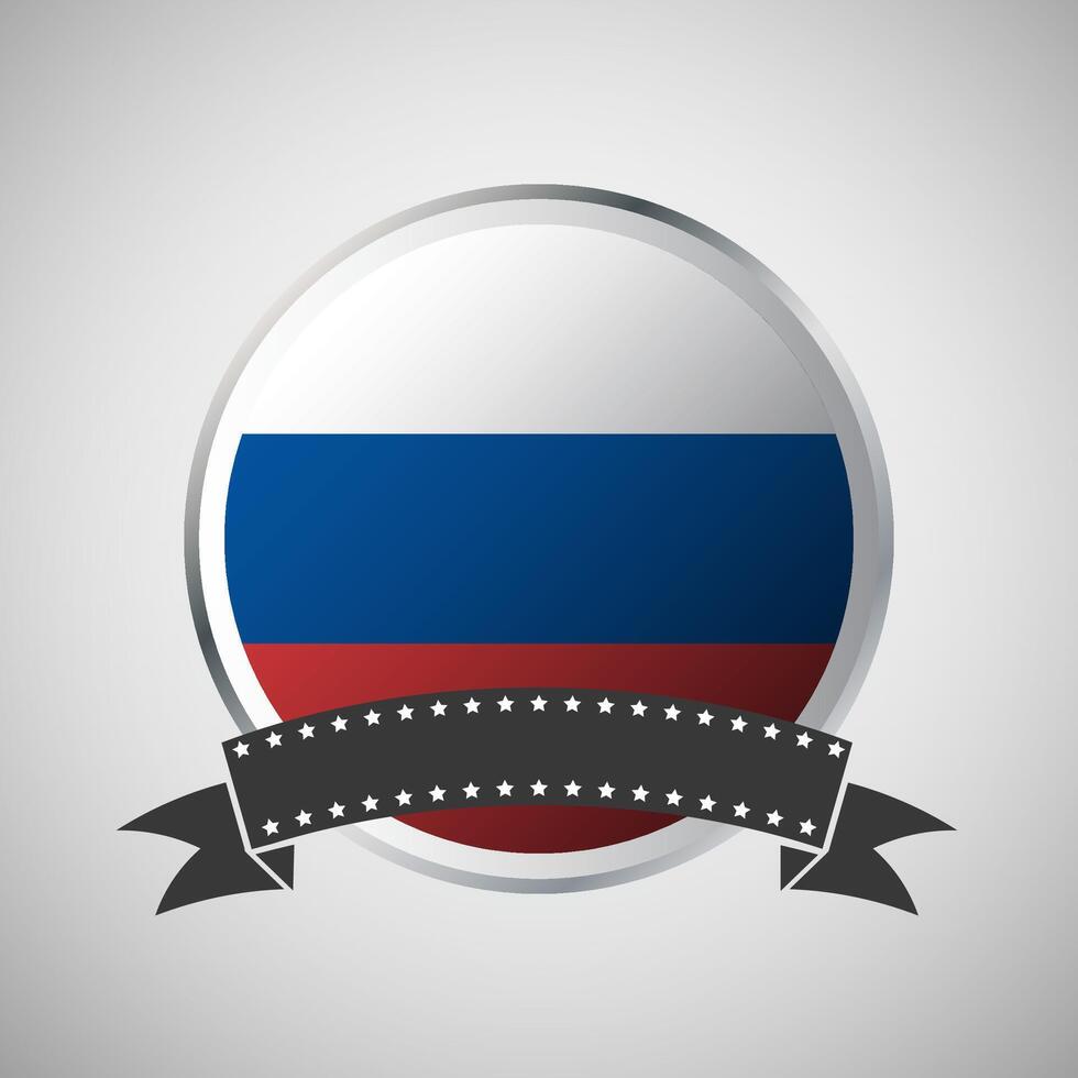 Vector Russia Round Flag Banner Vector Illustration