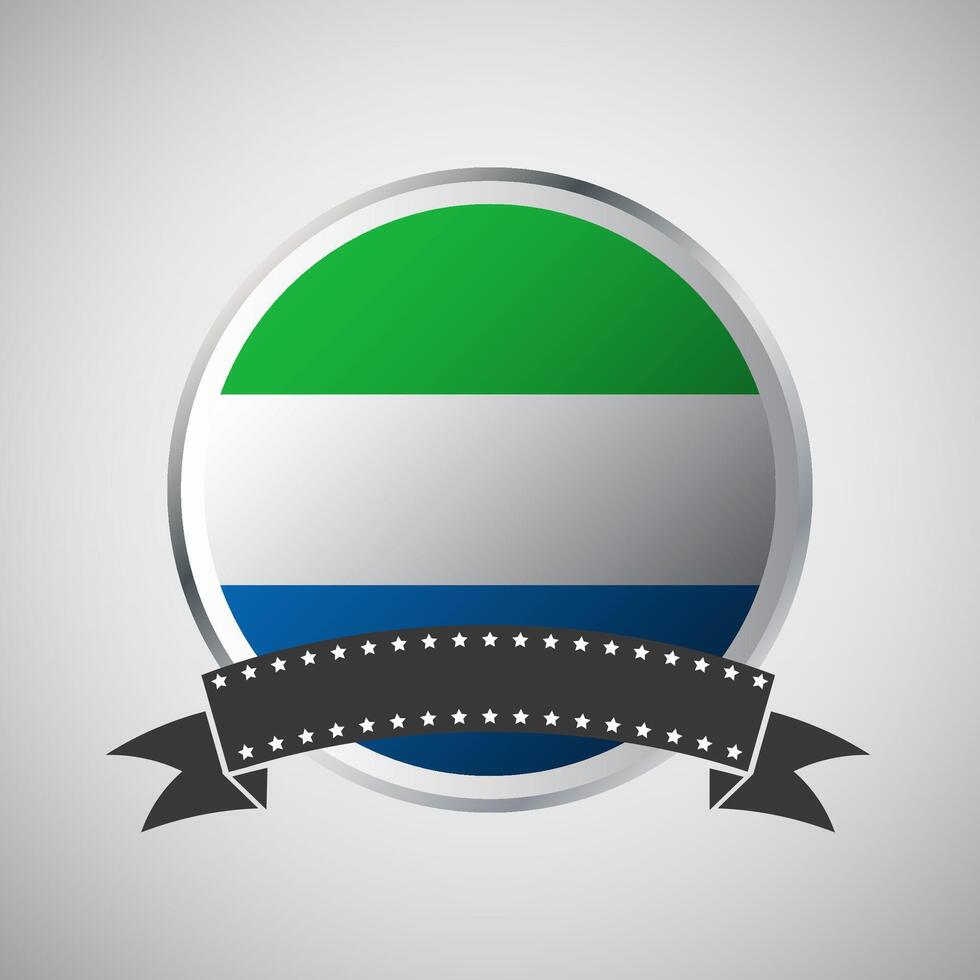 Vector Sierra Leone Round Flag Banner Vector Illustration