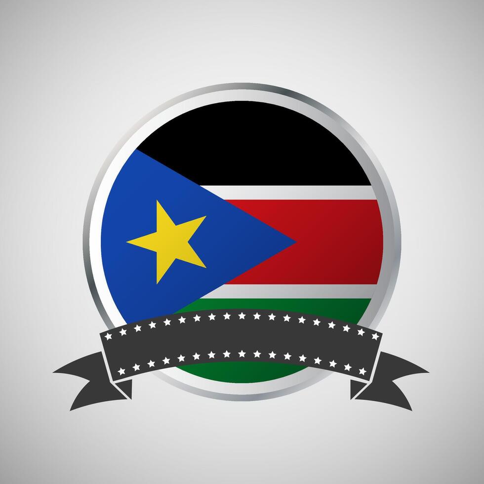 Vector South Sudan Round Flag Banner Vector Illustration