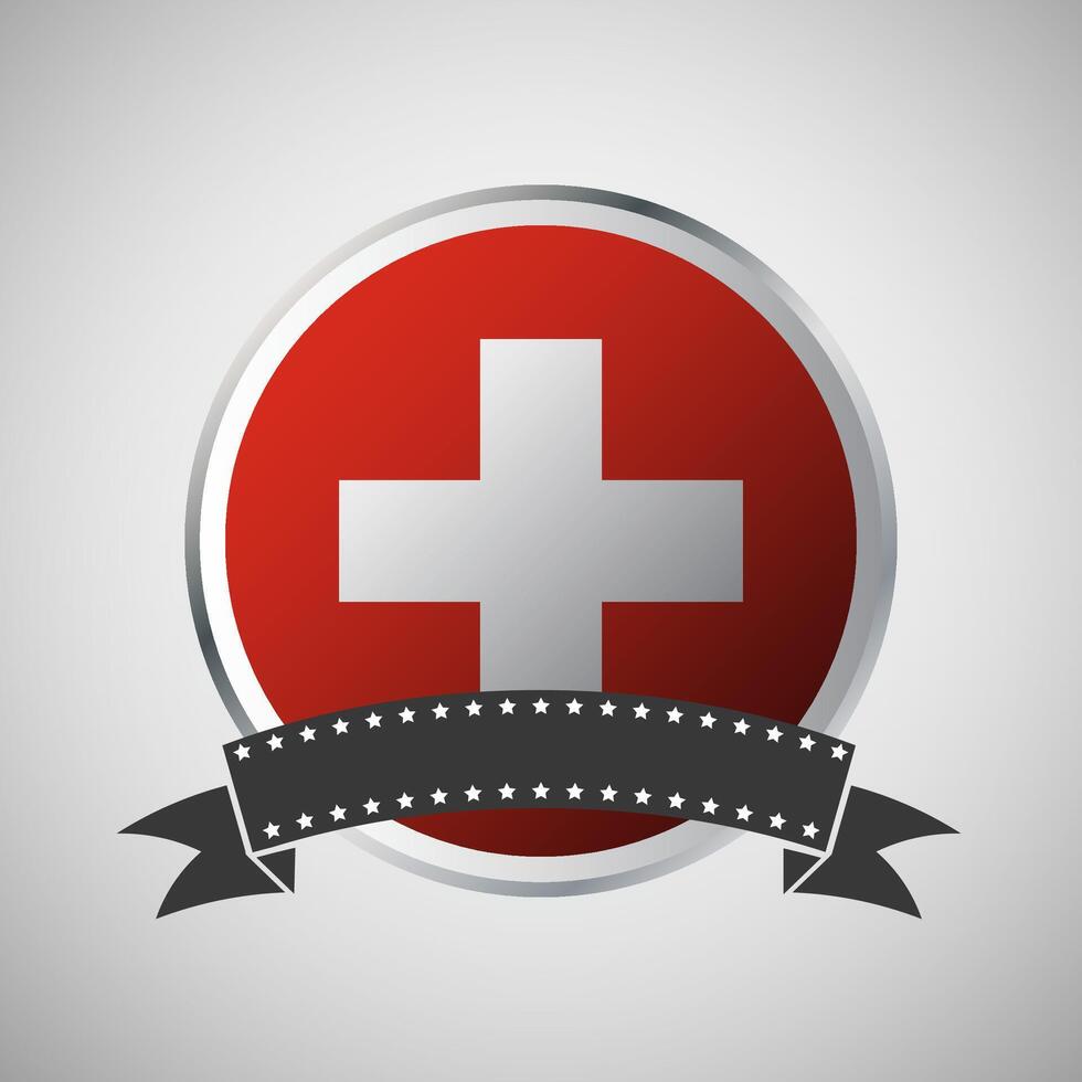 vector Suiza redondo bandera bandera vector ilustración