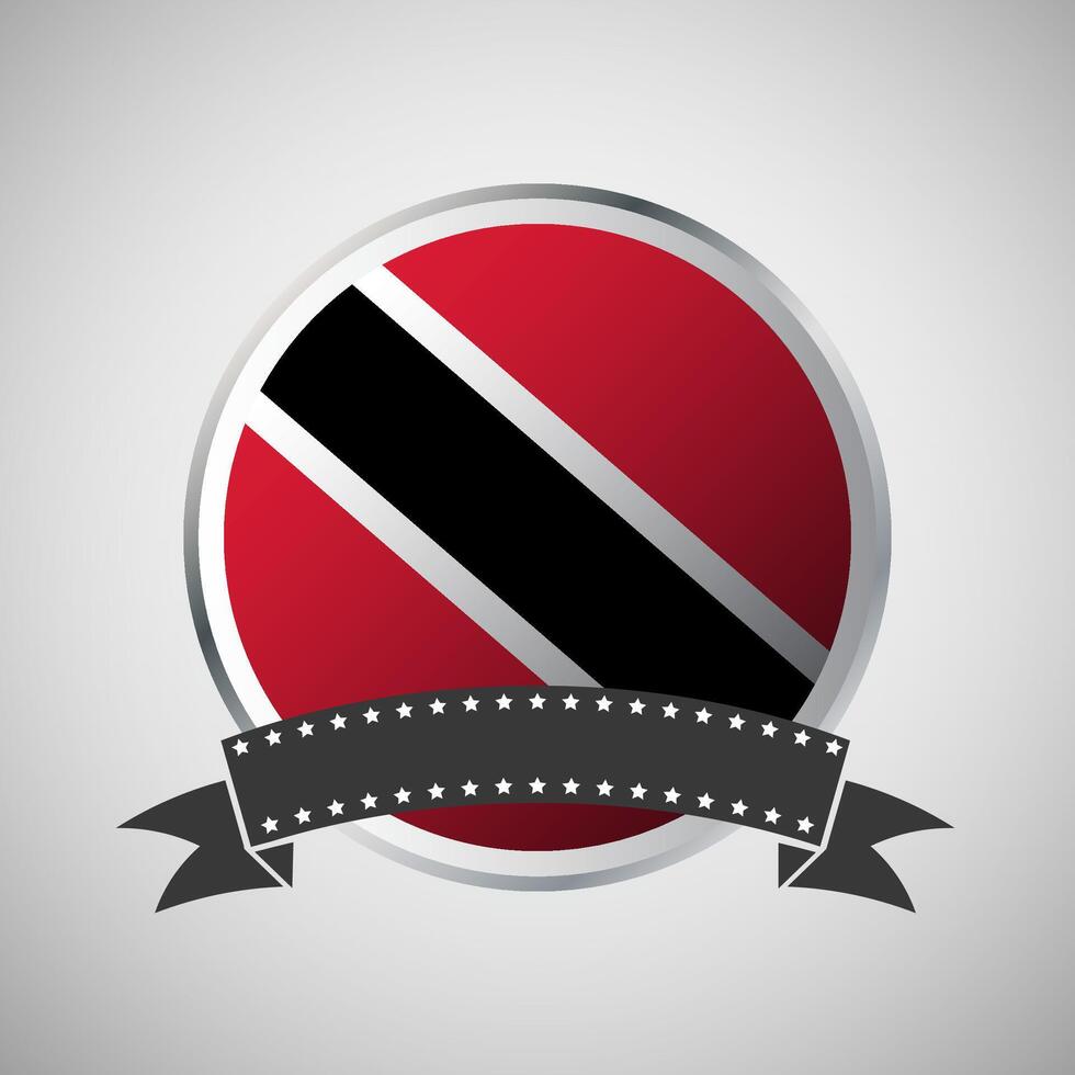 Vector Trinidad and Tobago Round Flag Banner Vector Illustration