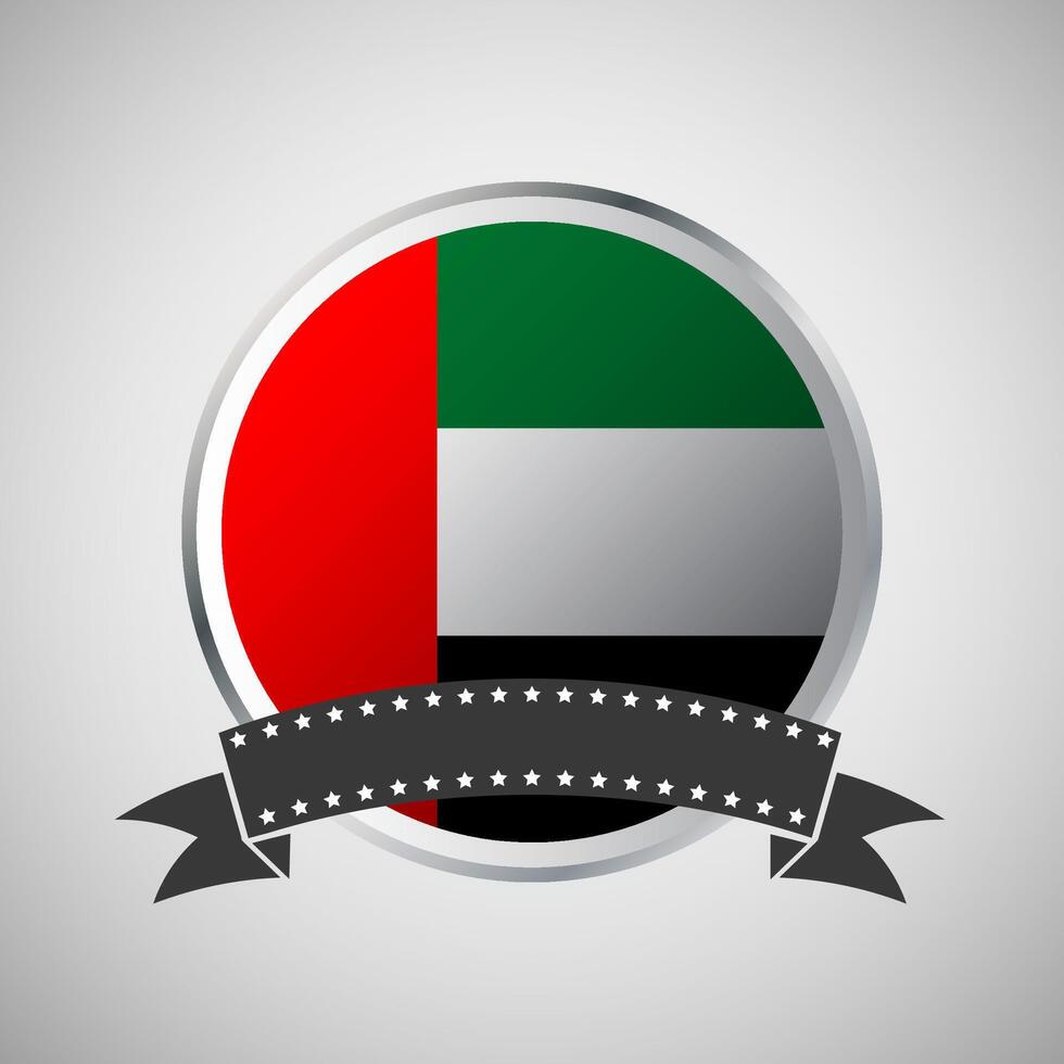 Vector United Arab Emirates Round Flag Banner Vector Illustration