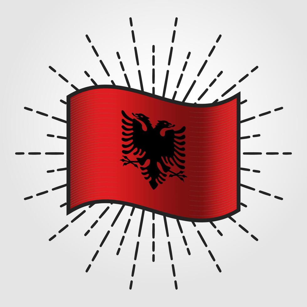 Vintage Albania National Flag Illustration vector