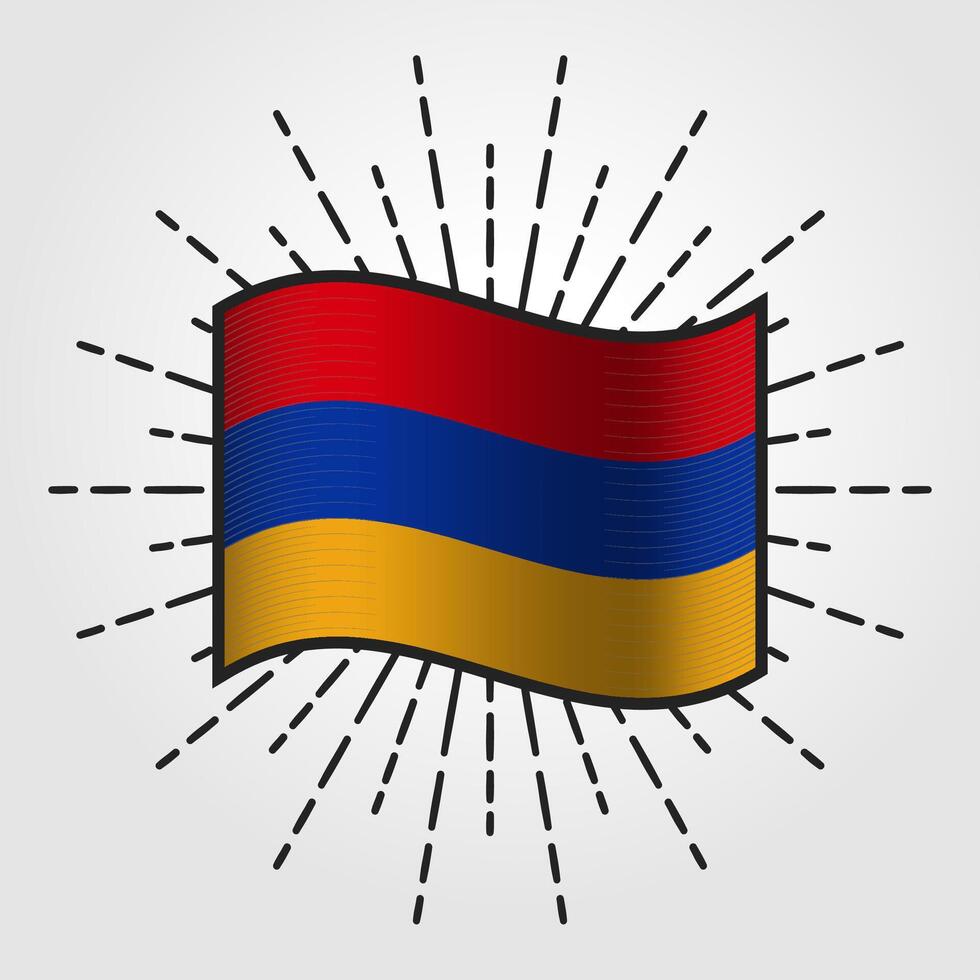 Vintage Armenia National Flag Illustration vector