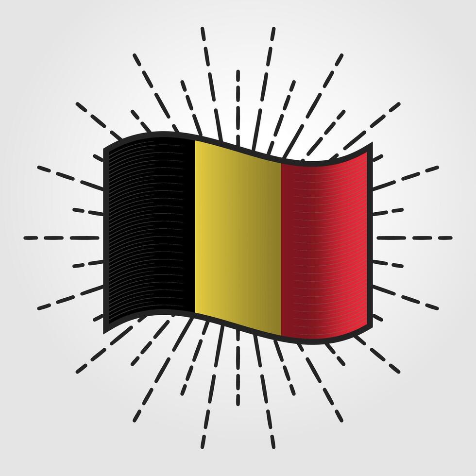 Vintage Belgium National Flag Illustration vector