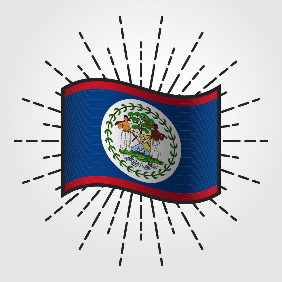 Vintage Belize National Flag Illustration vector