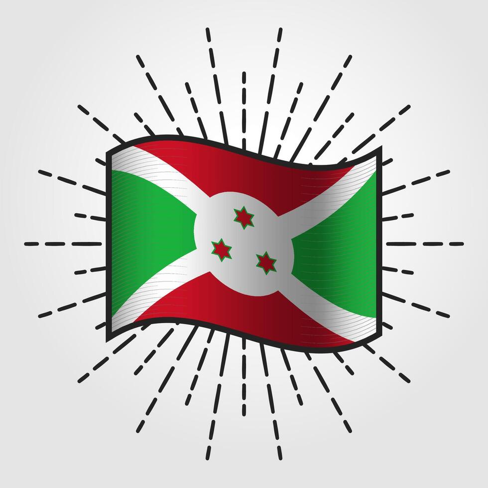 Vintage Burundi National Flag Illustration vector