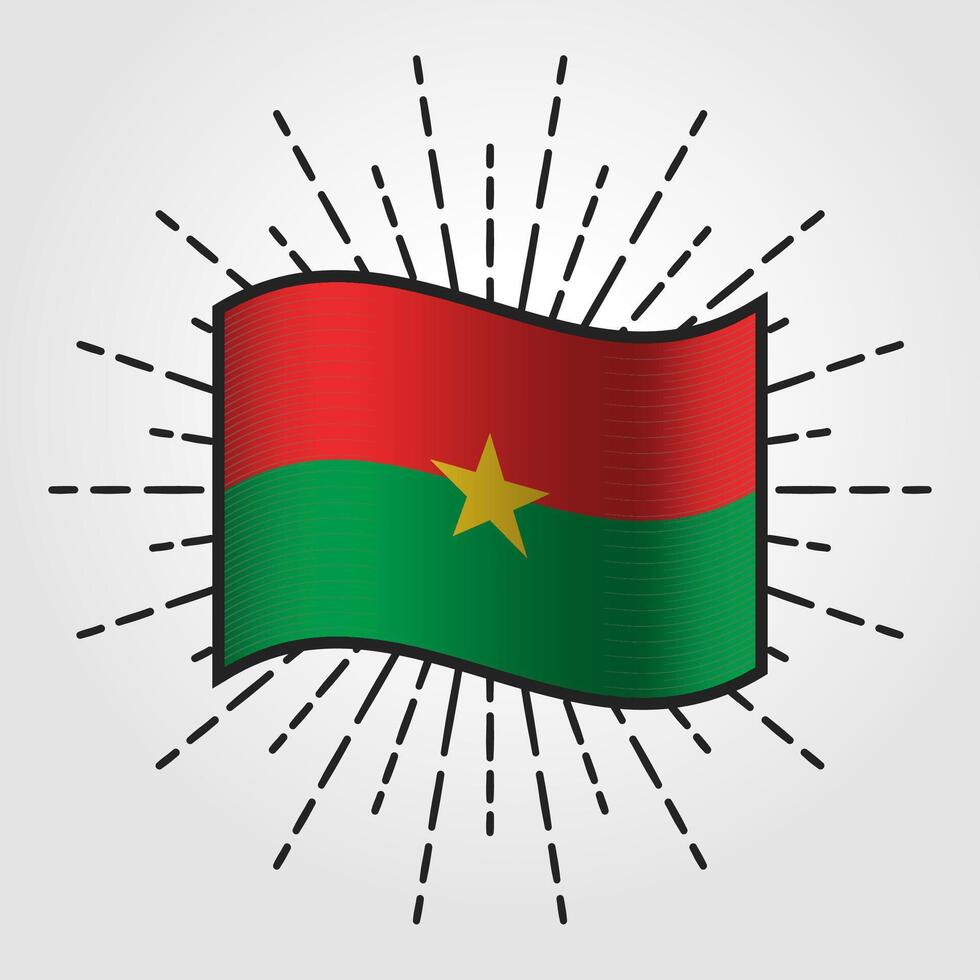 Vintage Burkina Faso National Flag Illustration vector