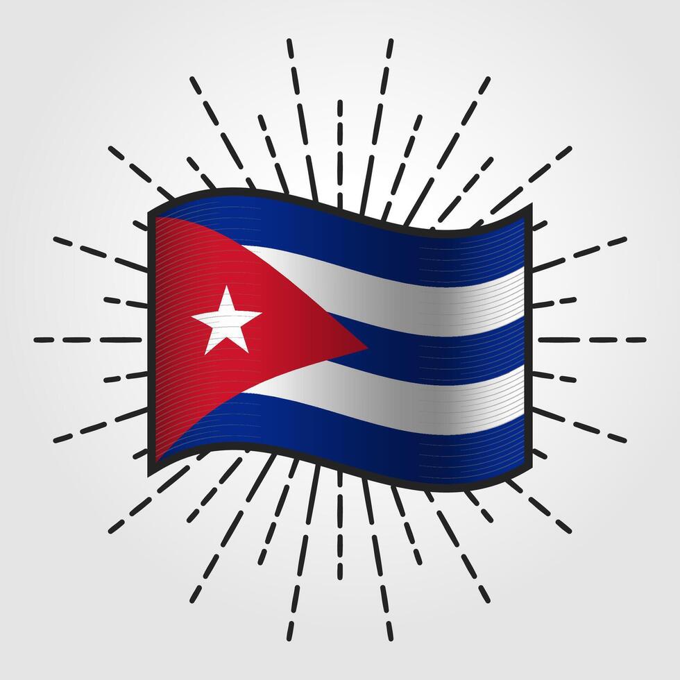 Vintage Cuba National Flag Illustration vector