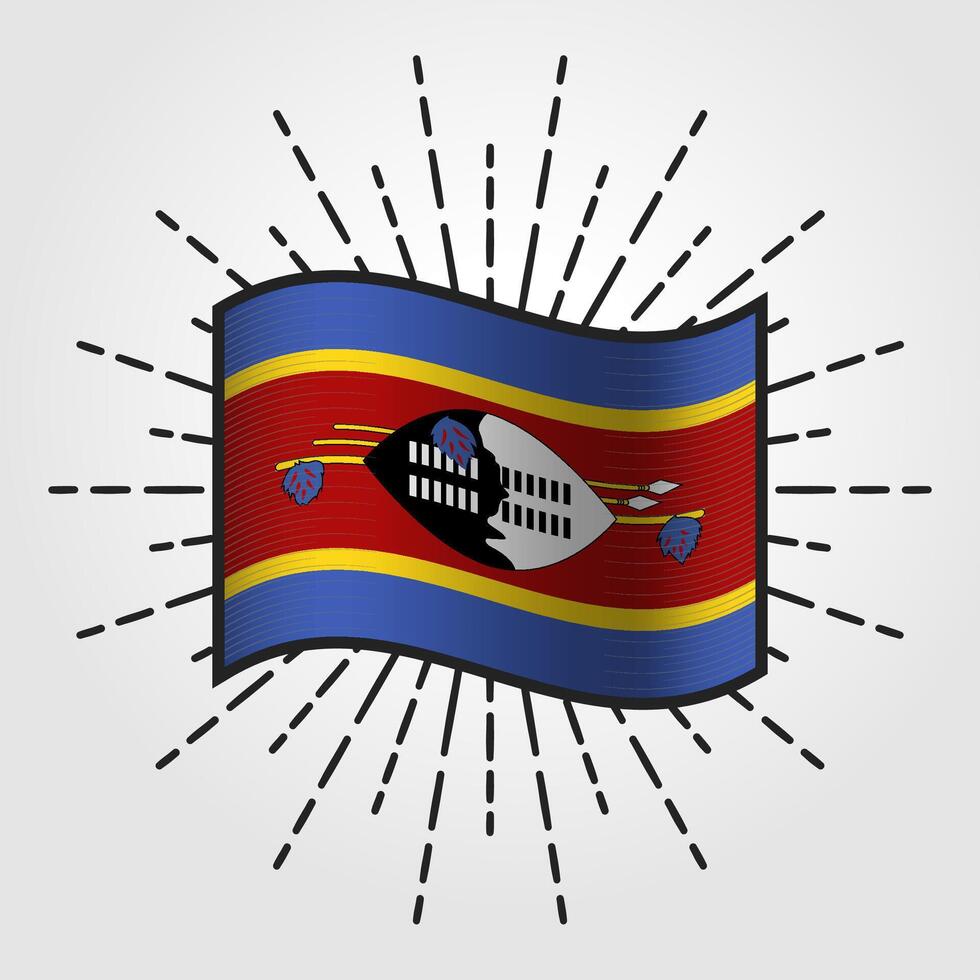 Vintage Eswatini National Flag Illustration vector