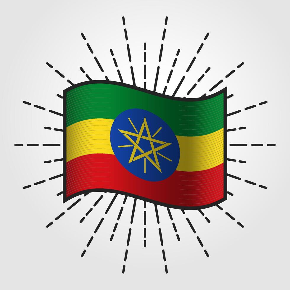 Vintage Ethiopia National Flag Illustration vector