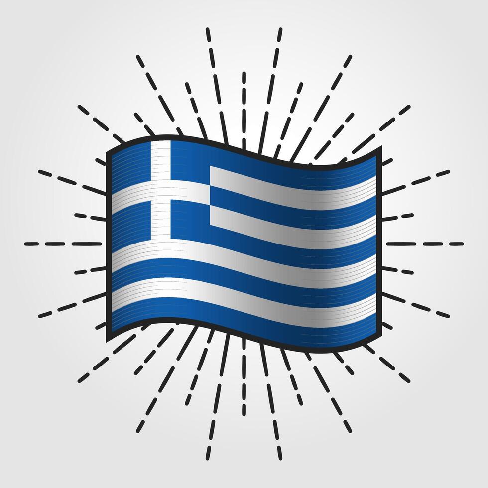 Vintage Greece National Flag Illustration vector