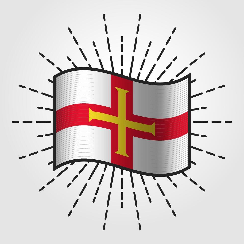 Vintage Guernsey National Flag Illustration vector