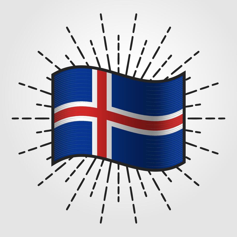 Clásico Islandia nacional bandera ilustración vector