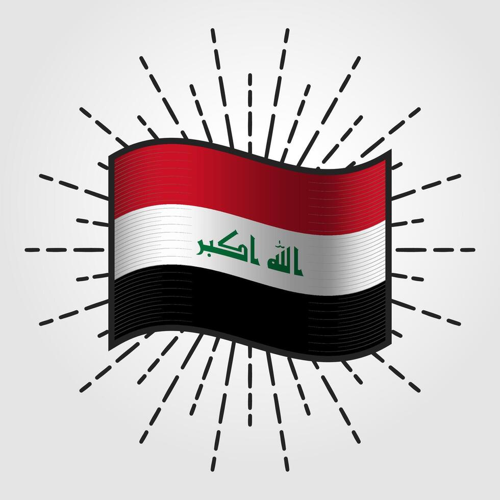 Vintage Iraq National Flag Illustration vector