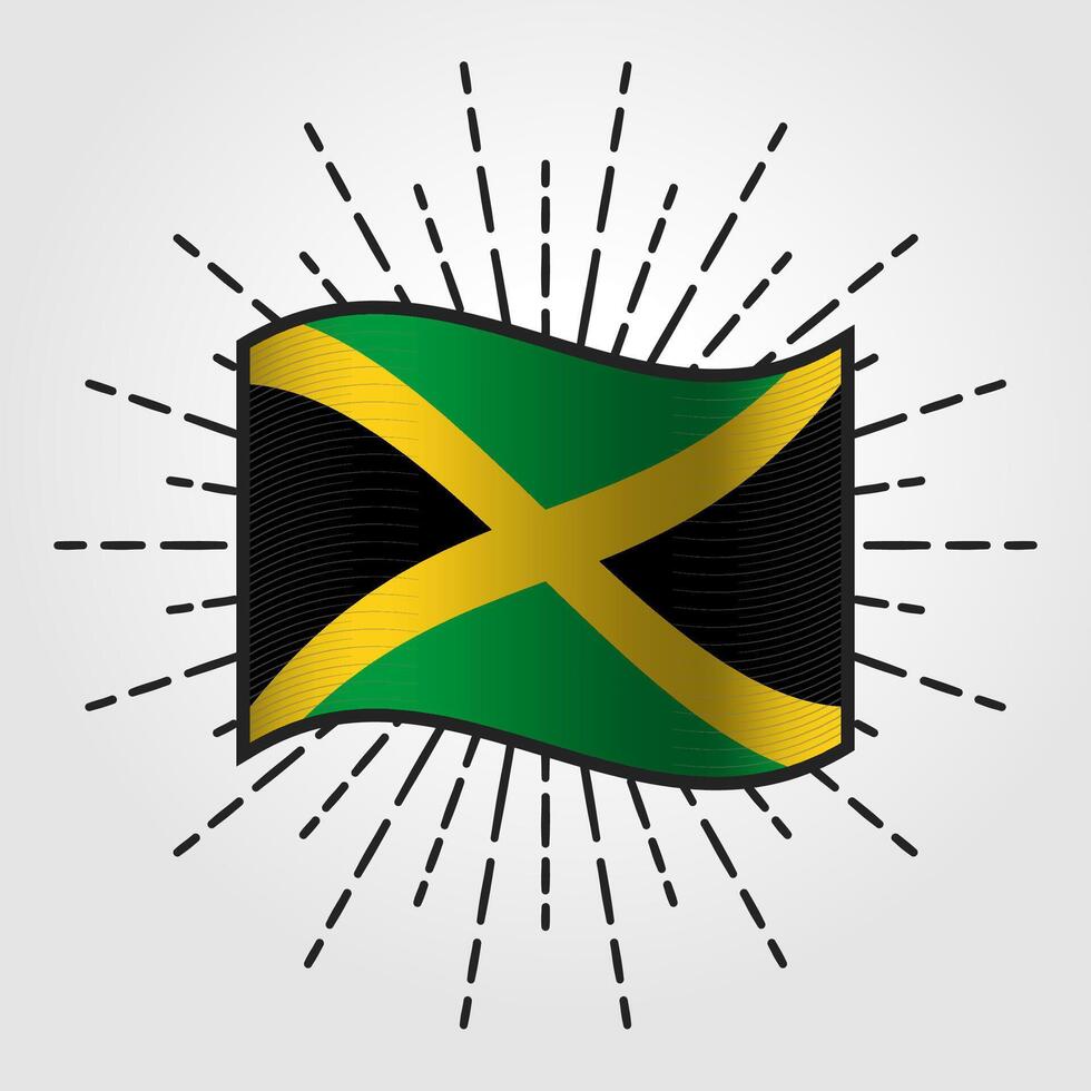 Vintage Jamaica National Flag Illustration vector