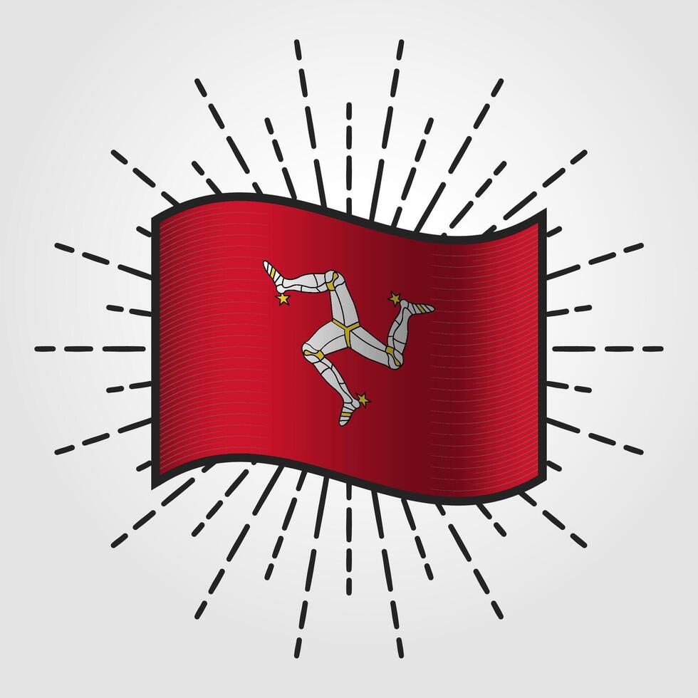 Vintage Isle of Man National Flag Illustration vector