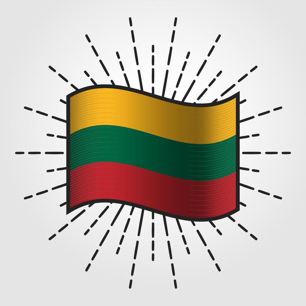 Clásico Lituania nacional bandera ilustración vector