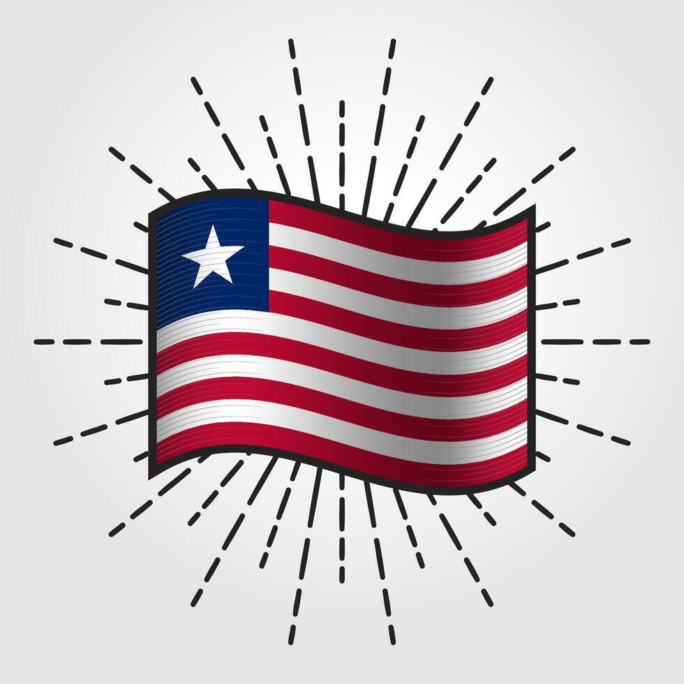 Vintage Liberia National Flag Illustration vector