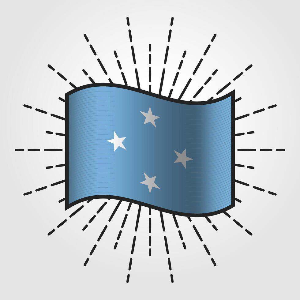 Clásico micronesia nacional bandera ilustración vector
