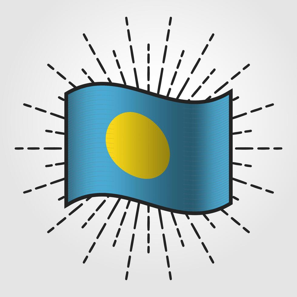 Vintage Palau National Flag Illustration vector