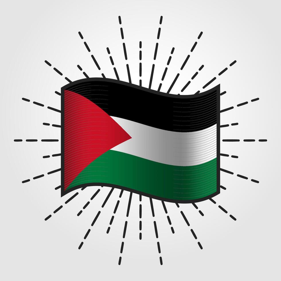 Vintage Palestine National Flag Illustration vector