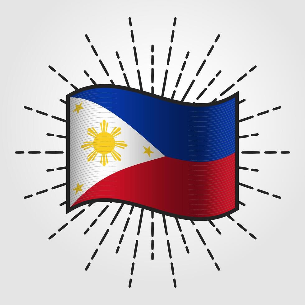 Clásico Filipinas nacional bandera ilustración vector