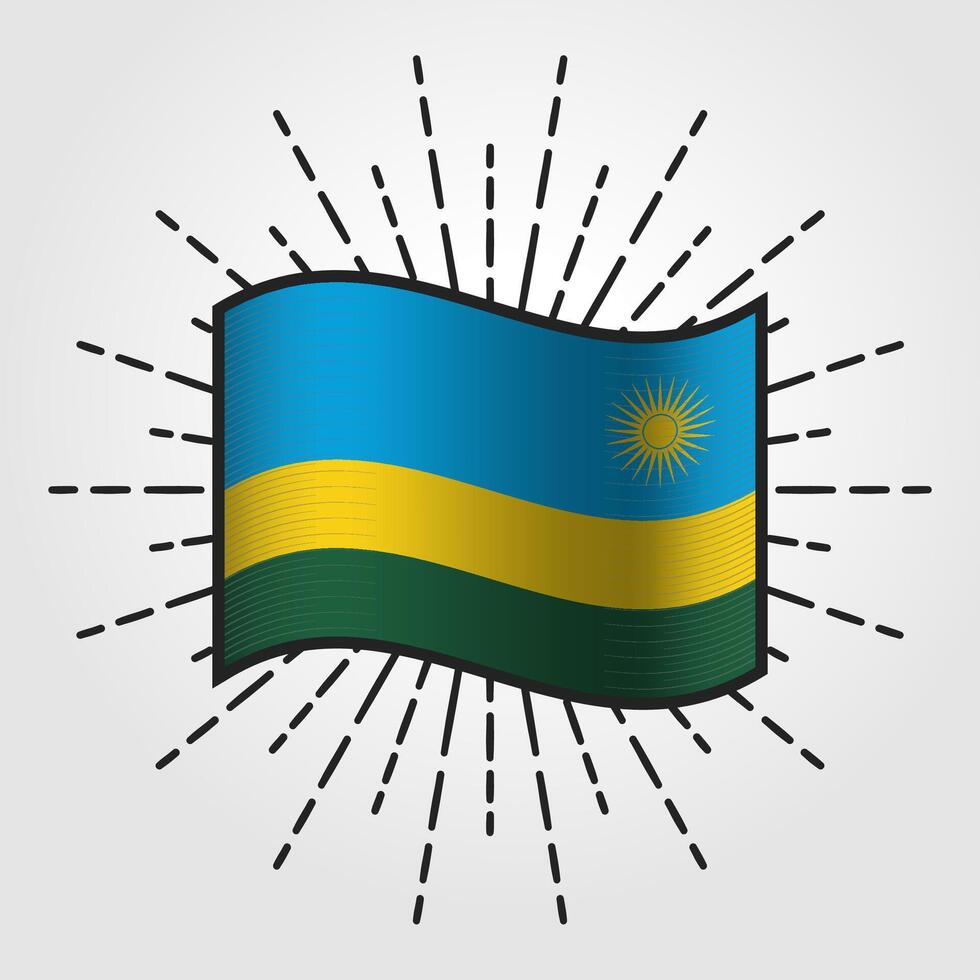 Vintage Rwanda National Flag Illustration vector