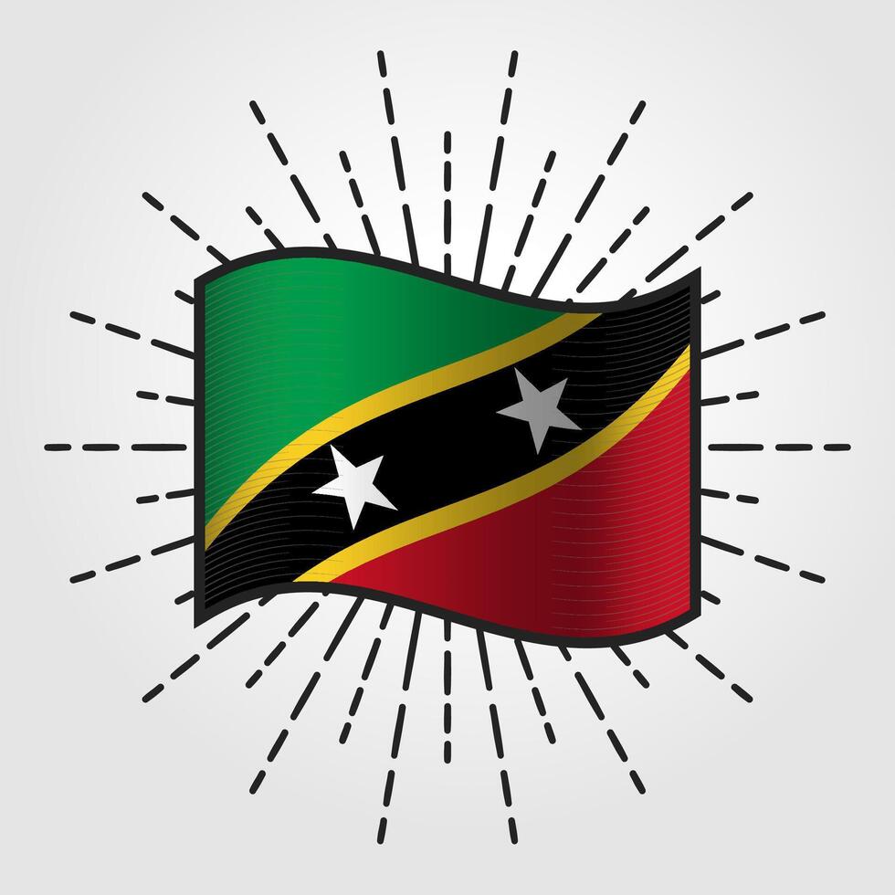 Vintage Saint kitts and Nevis National Flag Illustration vector