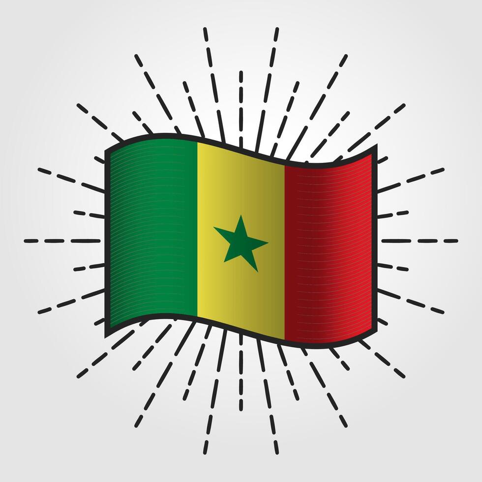 Vintage Senegal National Flag Illustration vector