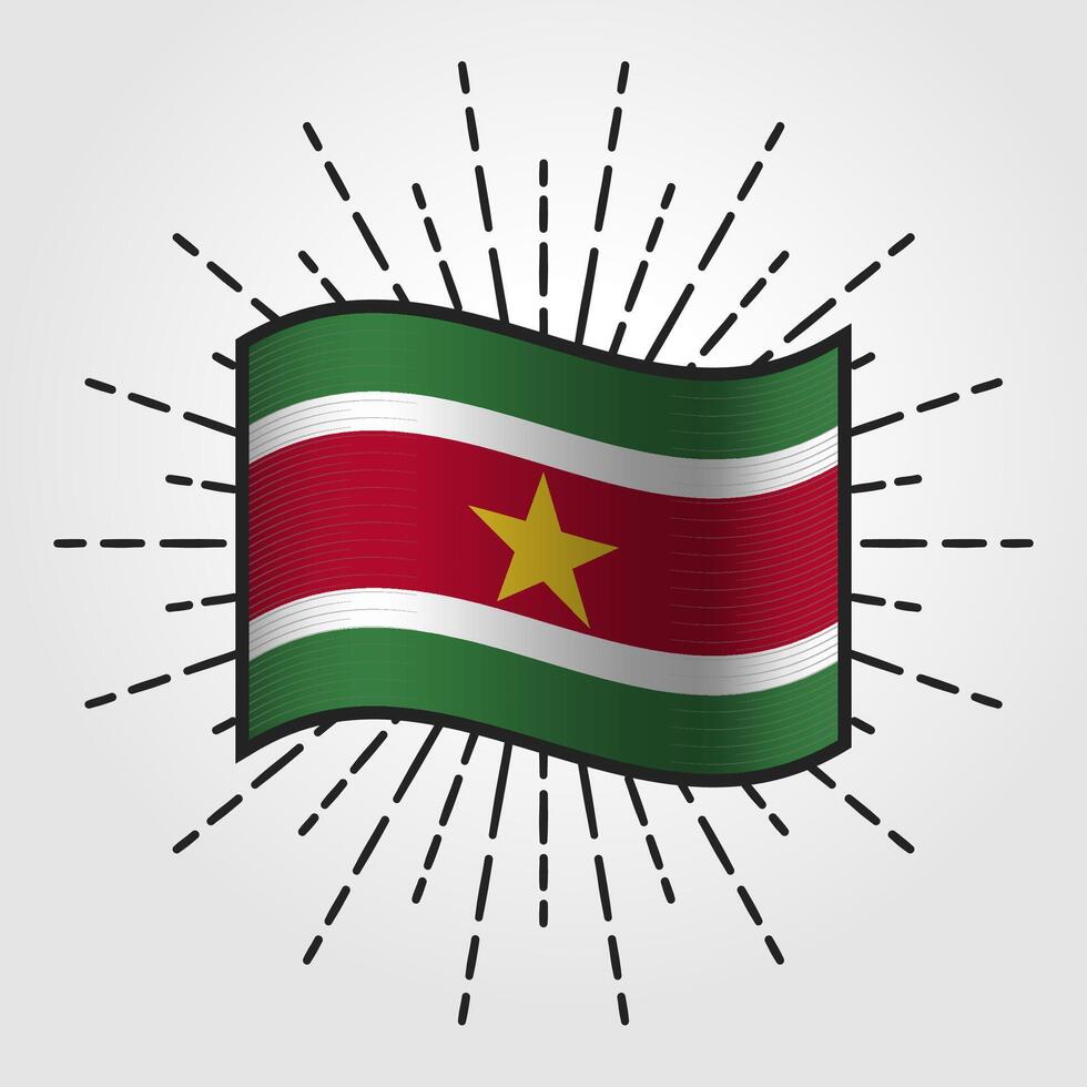 Vintage Suriname National Flag Illustration vector