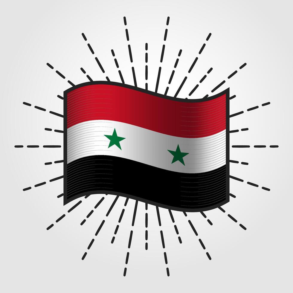 Clásico Siria nacional bandera ilustración vector