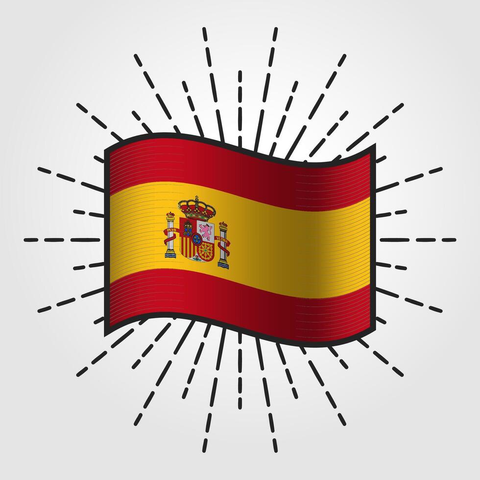 Vintage Spain National Flag Illustration vector