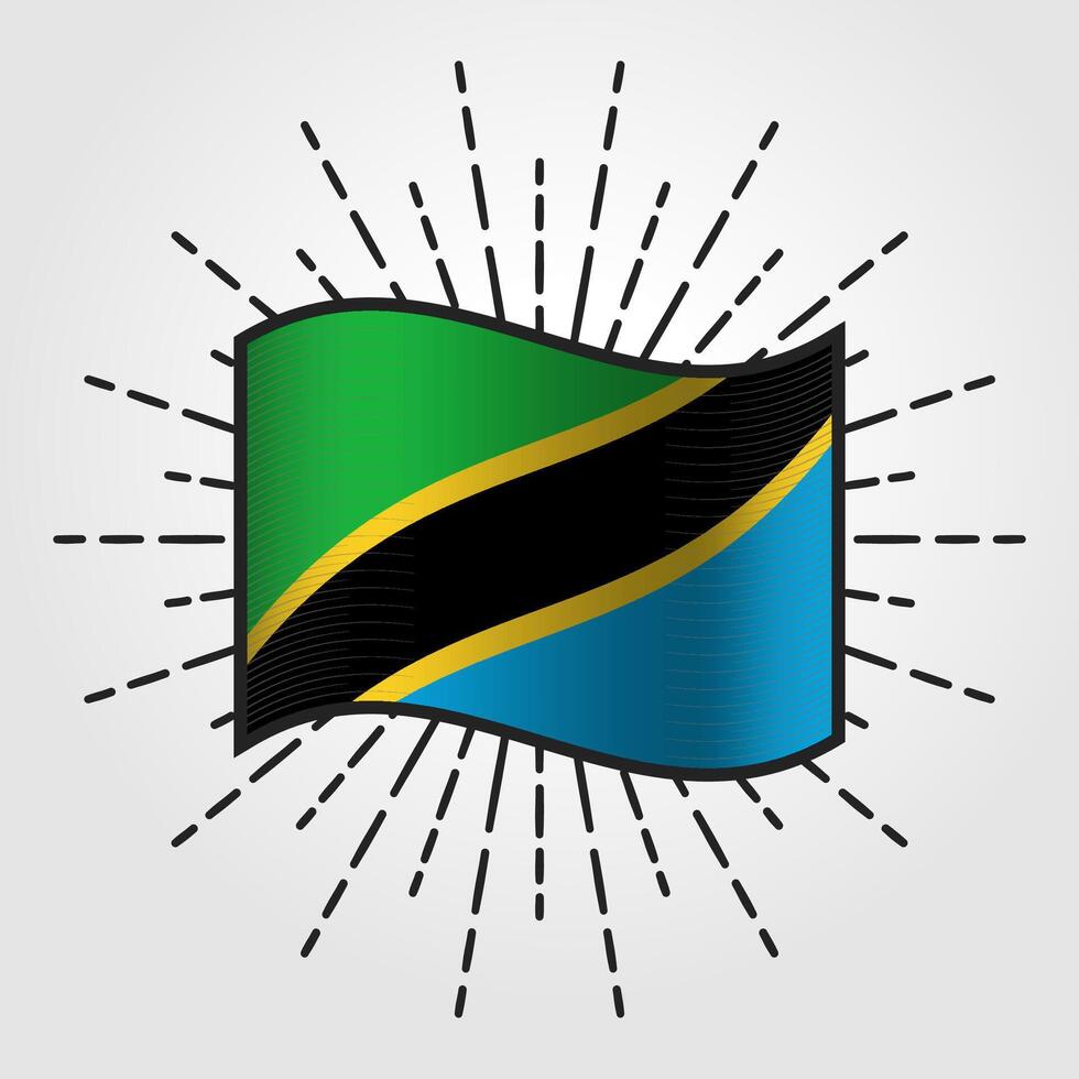 Clásico Tanzania nacional bandera ilustración vector
