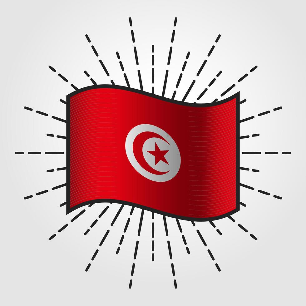 Clásico Túnez nacional bandera ilustración vector