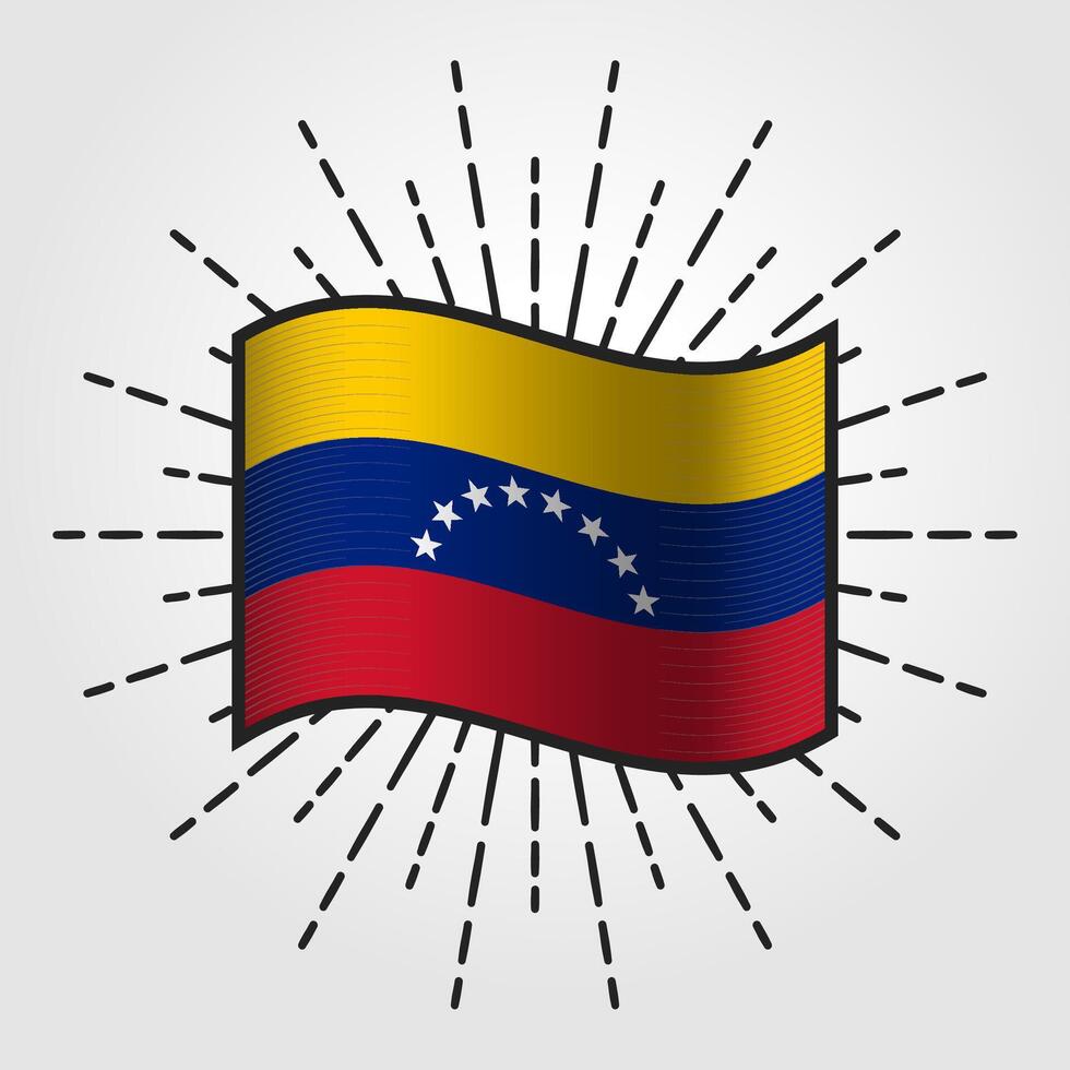 Vintage Venezuela National Flag Illustration vector