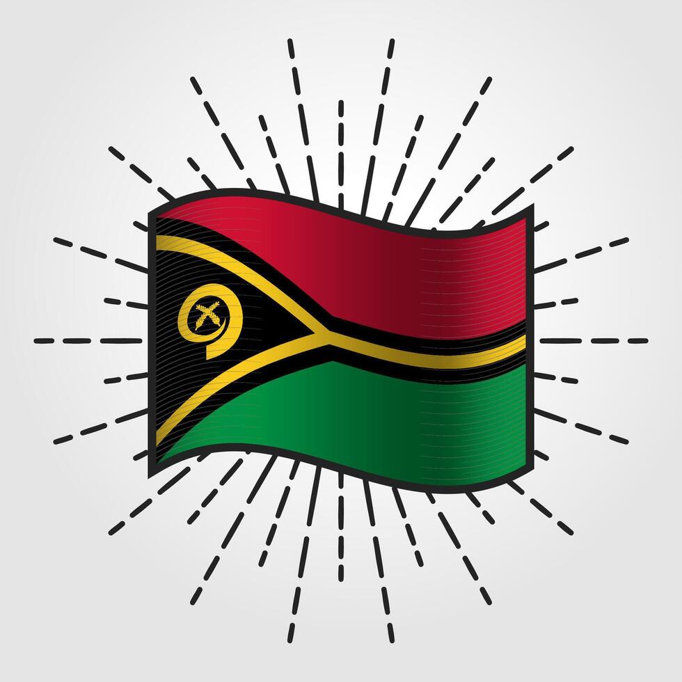 Vintage Vanuatu National Flag Illustration vector