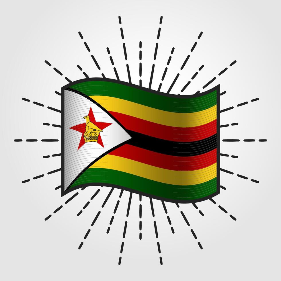 Clásico Zimbabue nacional bandera ilustración vector