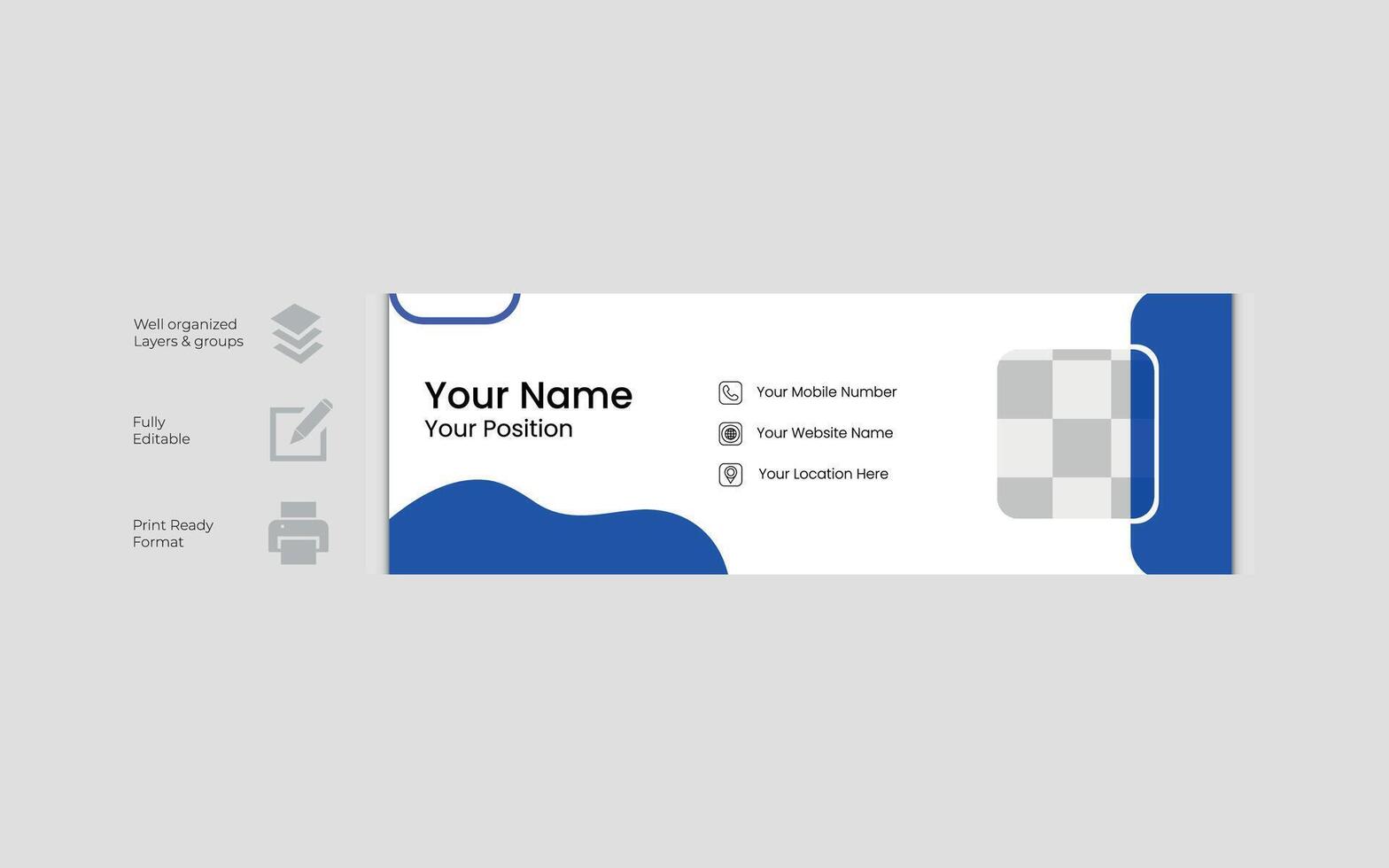 Modern Creative Vector Email signature Design Template