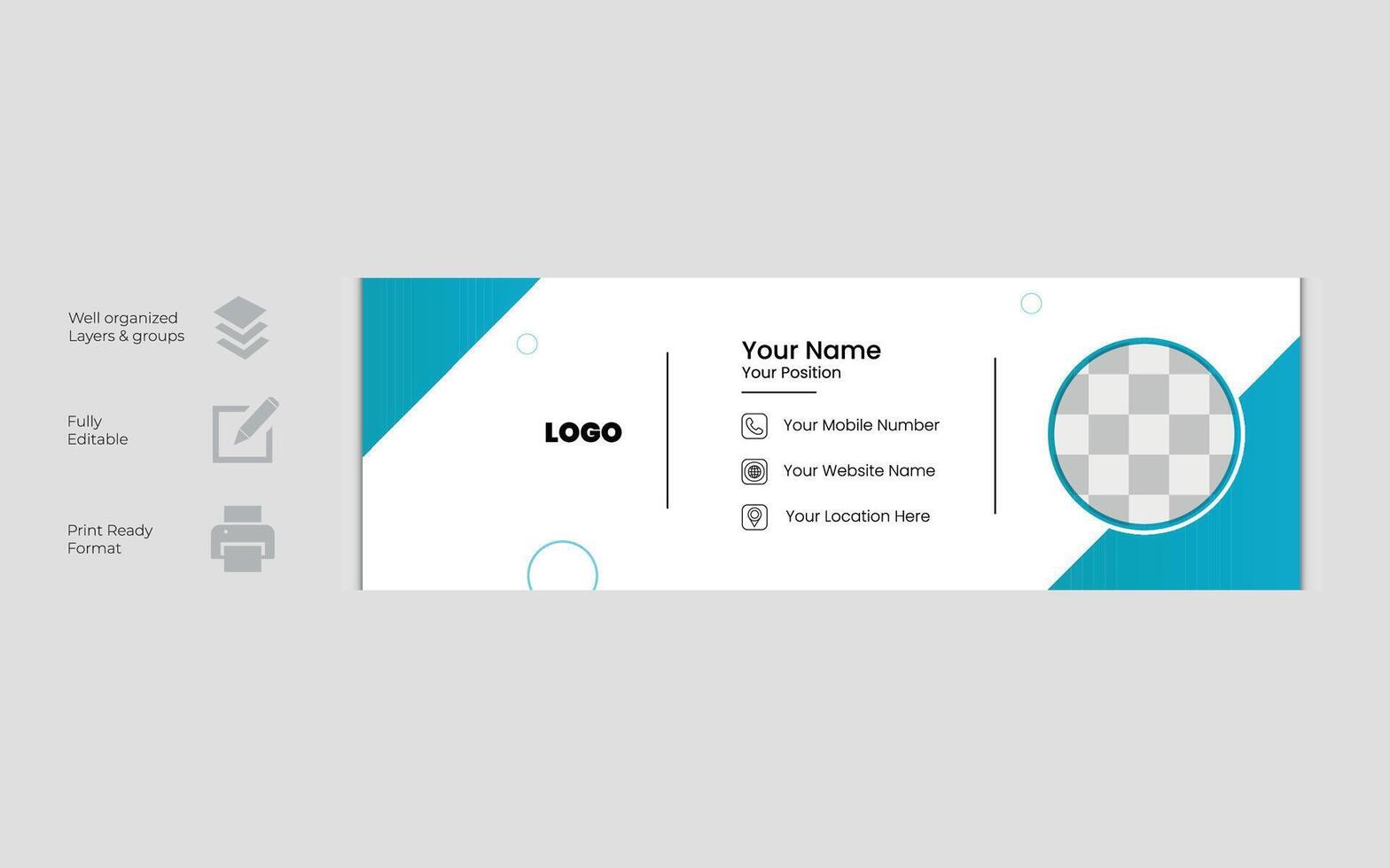 Modern Creative Vector Email Signature Design Template