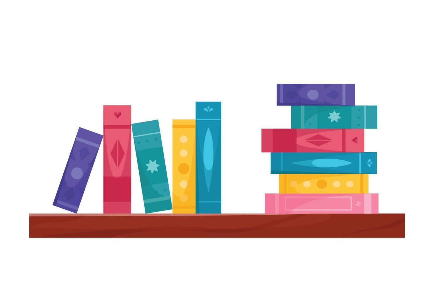 Vector large bookshelf. Vector isolated object of bookshelf on white background