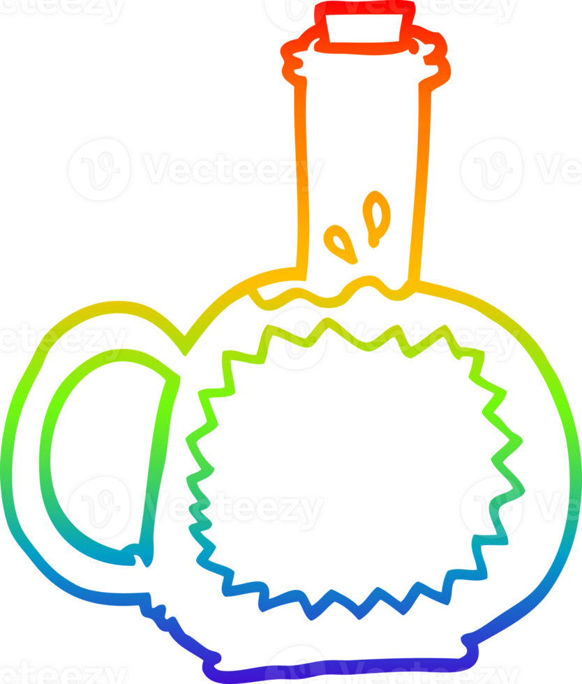 rainbow gradient line drawing of a cartoon syrup png