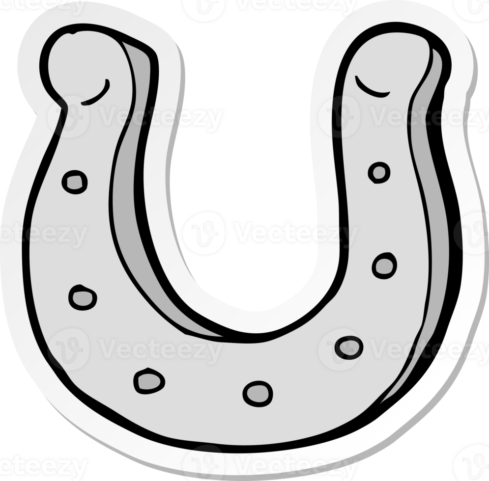 sticker of a cartoon horseshoe png