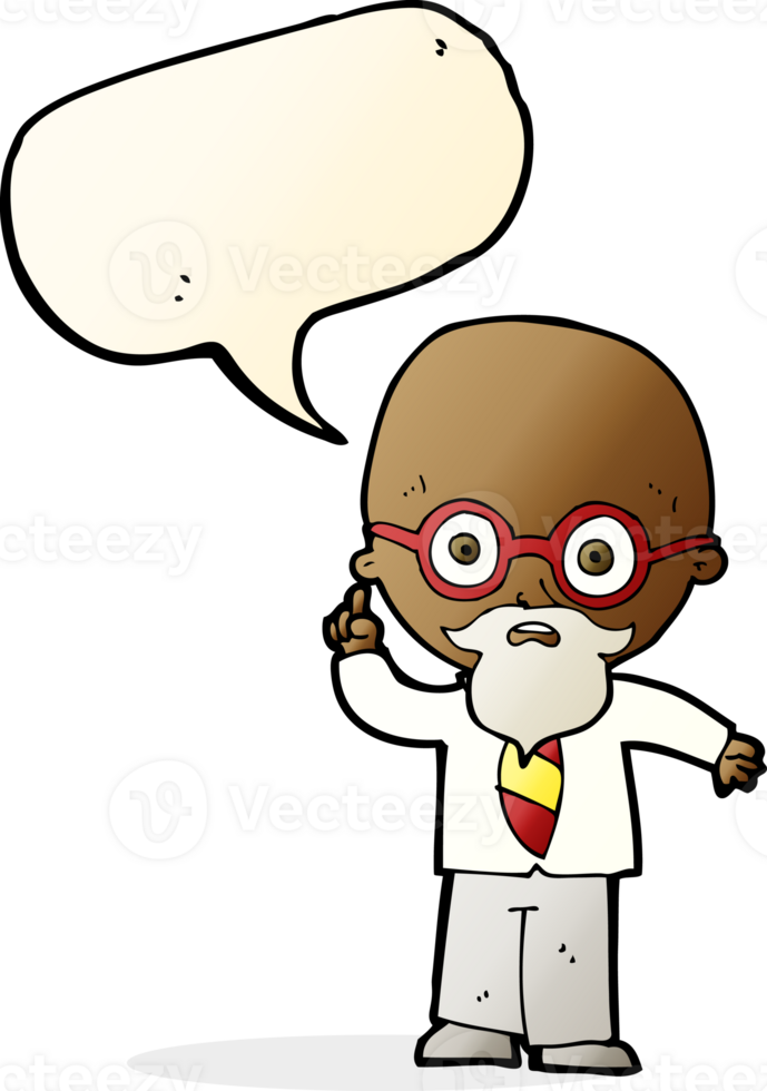 cartoon professor with speech bubble png