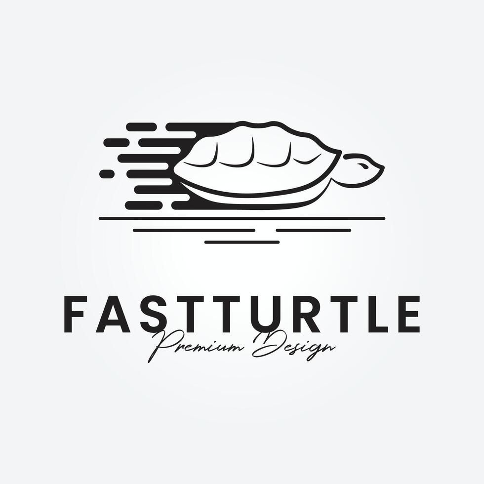 fast turtle logo vector with a minimalist concept