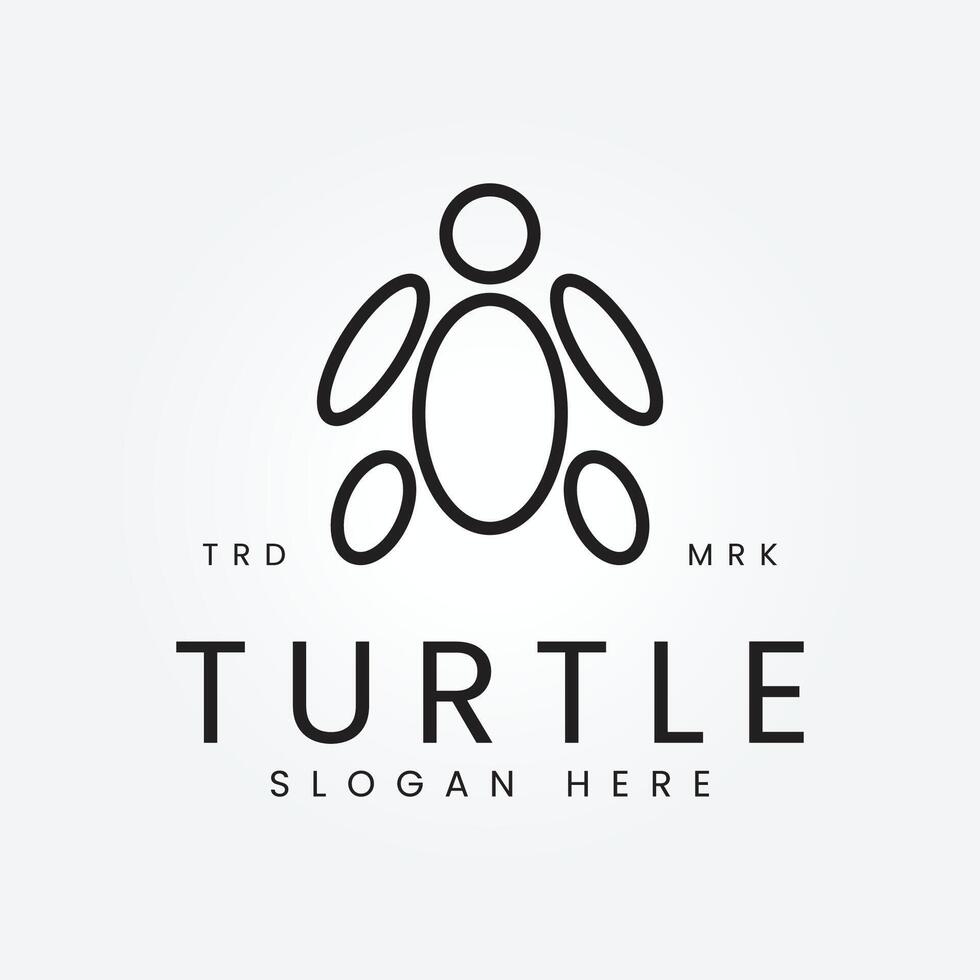 Tortuga logo con un minimalista concepto vector