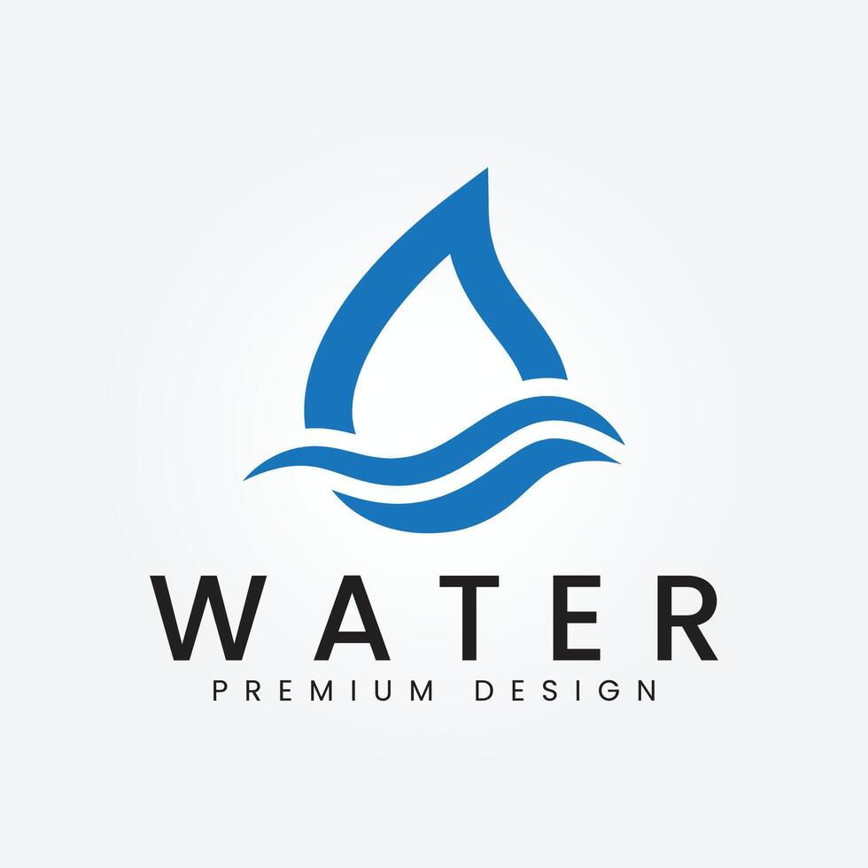 Wave and water drop combination logo vector concept
