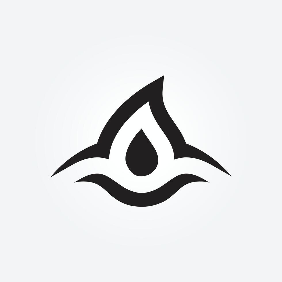 Wave and water drop combination logo vector concept